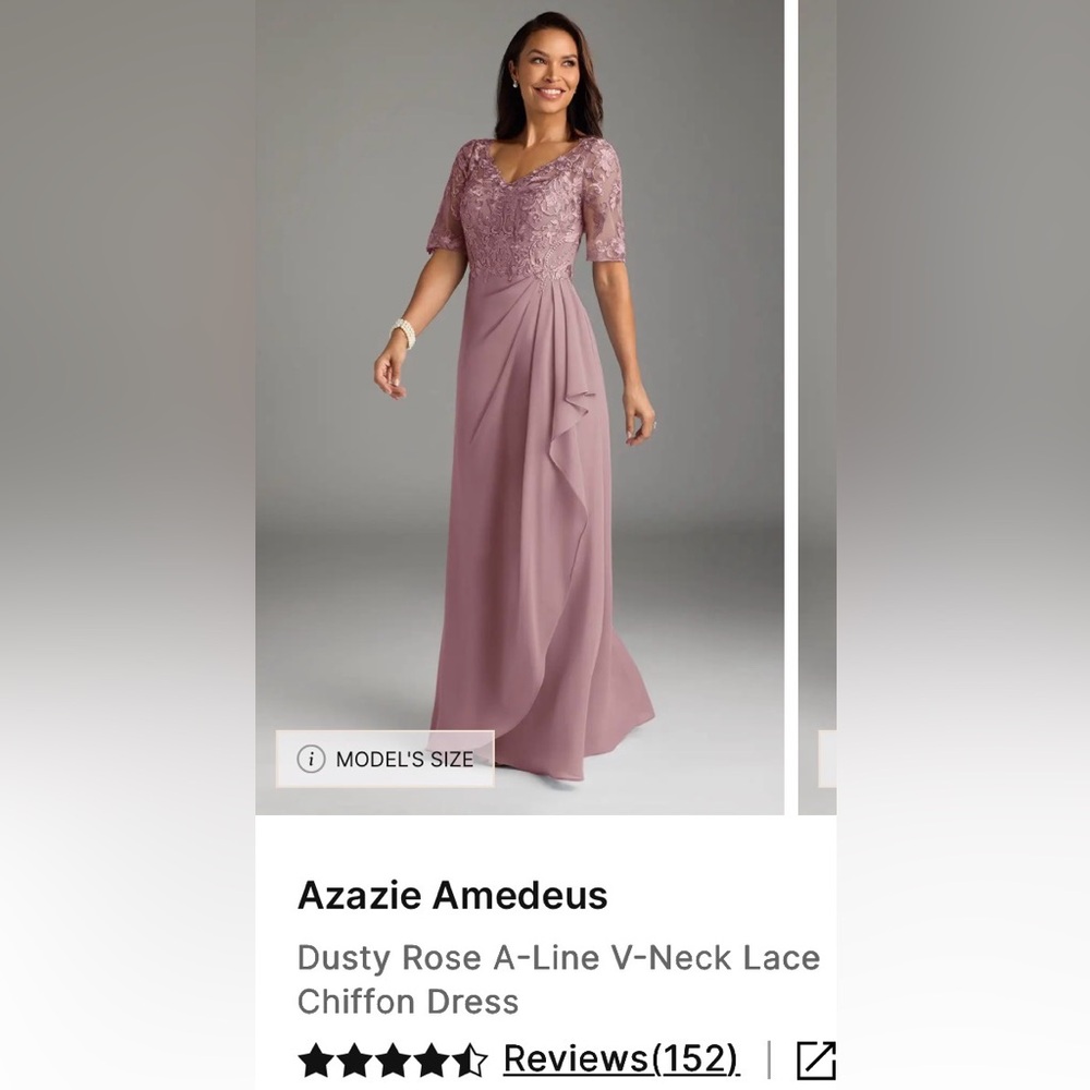 Azazie Amedeus Dusty Rose Chiffon Dress